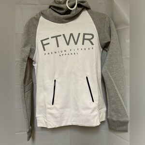 FITWEAR New Zealand Raglan Pullover Hoodie gray/white- Size XS‎ 2 -4 US